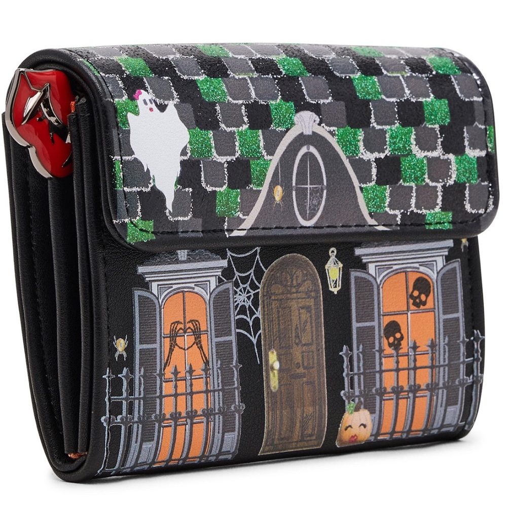 New Betsey Johnson FOREVER HOME WALLET BLACK/MULTI - Picture 4 of 10